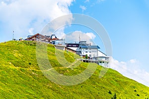 Schmittenhohe - mountain above Lake Zell with beautiful panoramic view. Summer time Alpine hiking. Austria photo