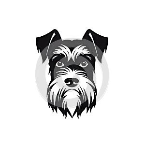 Schnauzer Icon, Dog Black Silhouette, Puppy Pictogram, Pet Outline, Schnauzer Symbol Isolated