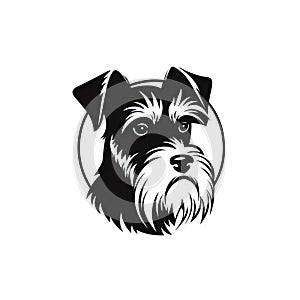 Schnauzer Icon, Dog Black Silhouette, Puppy Pictogram, Pet Outline, Schnauzer Symbol Isolated