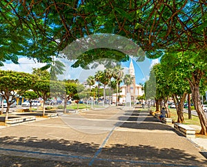 Schoelcher square in Sainte Anne, Guadeloupe