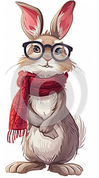 Scholarly Bunny with Glasses