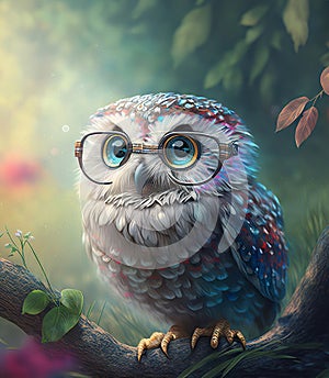 Scholarly Owl Portrait: A Nerdy and Adorable Presence