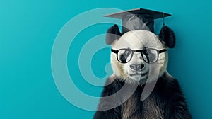 Scholarly Panda with Book Conceptual Portrait