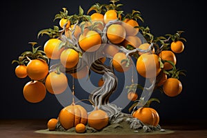 Scholarly Sculpture oranges. Generate AI photo