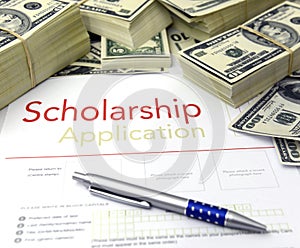 Scholarship application form and money