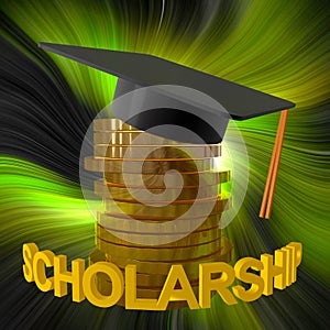 Scholarship fund and graduation symbol