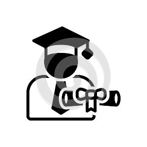 Black solid icon for Scholarship, student and money