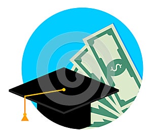 Scholarship or study grant icon flat