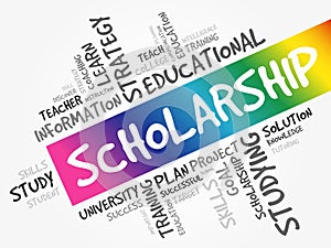 Scholarship word cloud collage