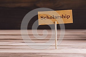 Scholarship word sign photo