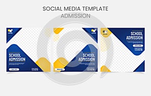 School admission template banner social media post