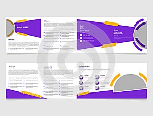 School admission Template square abstract Fourfold brochure or flyer template vector. Creative business