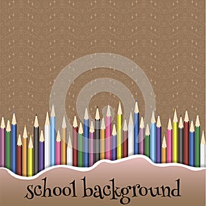 School background with pencils.