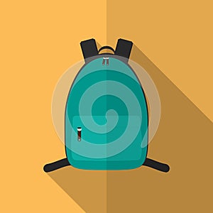 School backpack flat isolated on white background vector design.