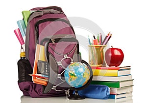 School Backpack with school supplies