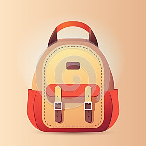 School backpack. Welcome Back to School in backpack for educational design