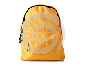 School backpack on white background