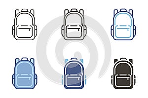 School bag backpack icon. Vector graphic elements