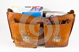 School bag with books