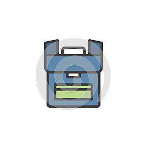 School bag filled outline icon