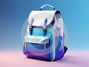 school bag on gradient background