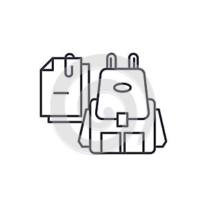 School bags linear icon concept. School bags line vector sign, symbol, illustration.