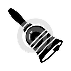 Classic ringing school bell glyph style vector, ready to use icon