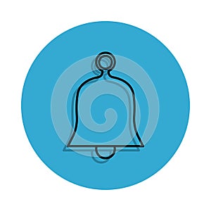 school bell icon. Element of school for mobile concept and web apps icon. Thin line icon with shadow in badge for website design a