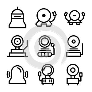 School bell icon or logo isolated sign symbol vector illustration