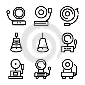 School bell icon or logo isolated sign symbol vector illustration