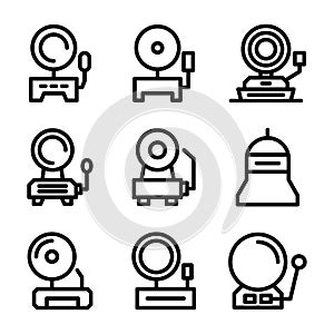 School bell icon or logo isolated sign symbol vector illustration