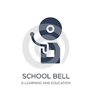 School bell icon. Trendy flat vector School bell icon on white b