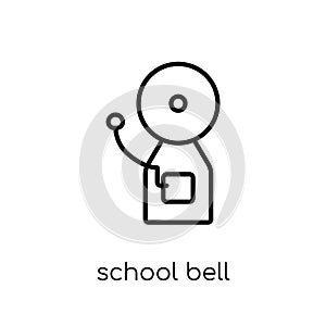 School bell icon. Trendy modern flat linear vector School bell i