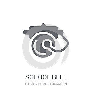 School bell icon. Trendy School bell logo concept on white background from E-learning and education collection