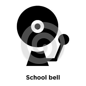 School bell icon vector isolated on white background, logo concept of School bell sign on transparent background, black filled