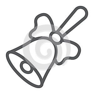 School bell line icon, school and education