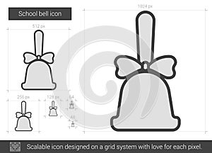 School bell line icon.