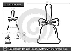 School bell line icon.