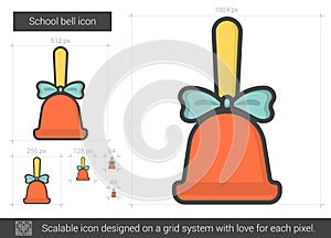 School bell line icon.
