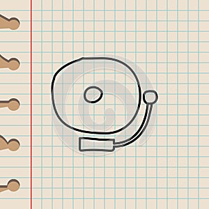 school bell sketch icon. Element of education icon for mobile concept and web apps. Outline school bell sketch icon can be used fo