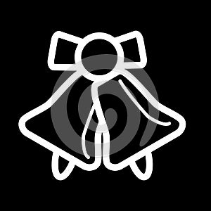 School bell vector icon. Black and white illustration of school bell. Outline linear bell icon.