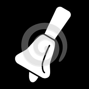 School bell vector icon. Black and white illustration of school bell. Solid linear bell icon.