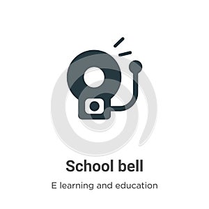 School bell vector icon on white background. Flat vector school bell icon symbol sign from modern e learning and education