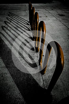 School Bike Rack with Awesome Shadows.