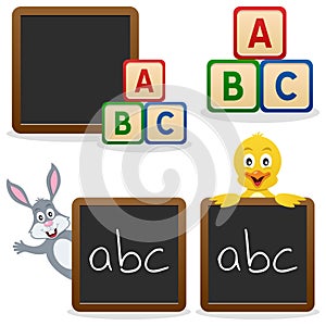 School Blackboard ABC Blocks