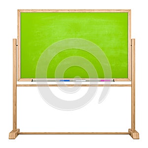 School blackboard, chalkboard, front view. 3D rendering