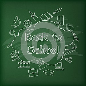 School blackboard Green vector illustration