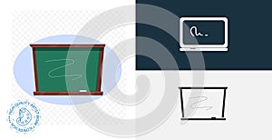 School blackboard isolated icon. line, solid design element