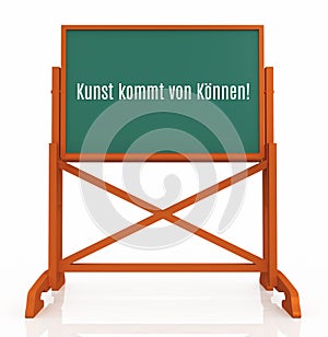 School board with German motivational slogan