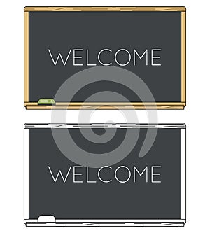School board lineart education icon background vector illustration